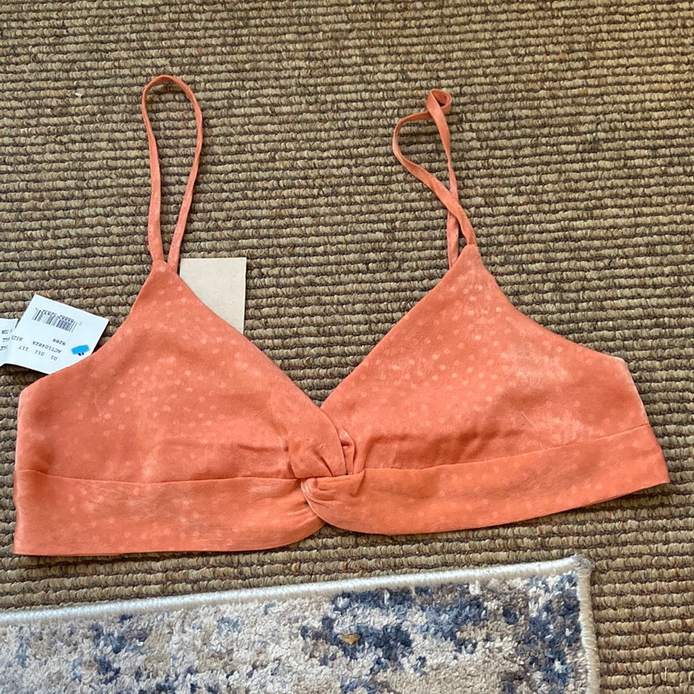 Orange bra crop top
